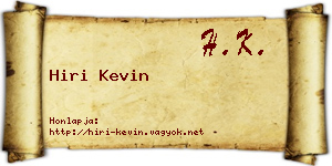 Hiri Kevin névjegykártya